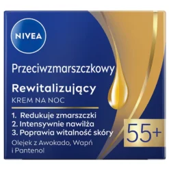 Nivea Przeciwzmarszczkowy + Rewitalizujący krem na noc 55+ 50ml