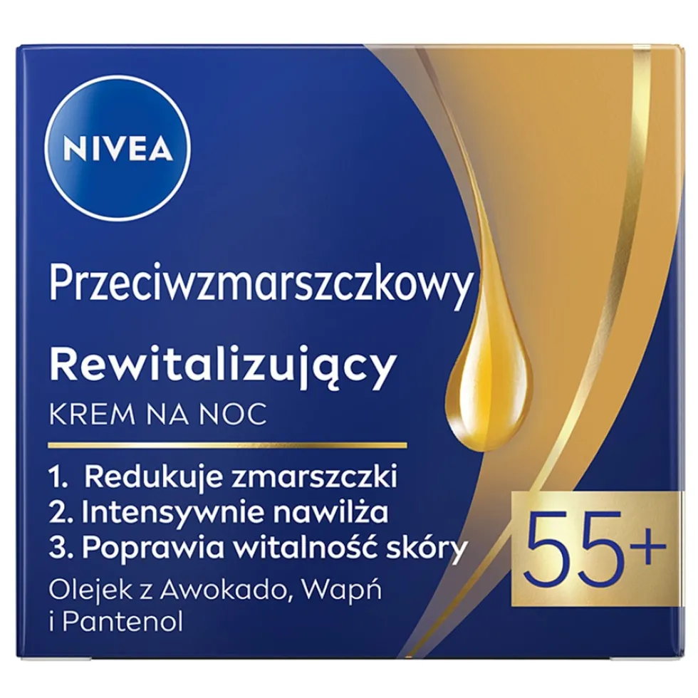Nivea Przeciwzmarszczkowy + Rewitalizujący krem na noc 55+ 50ml