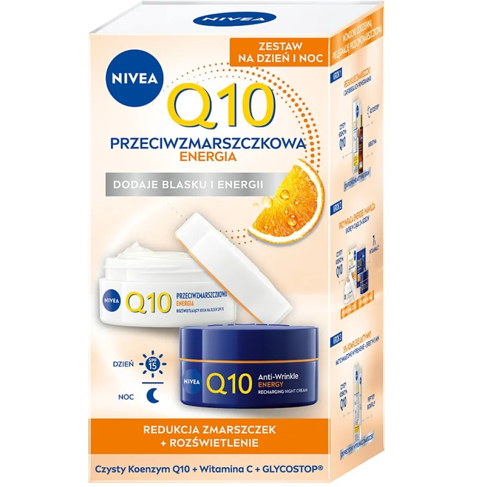 Nivea Q10 Energy zestaw krem na dzień + krem na noc 50ml