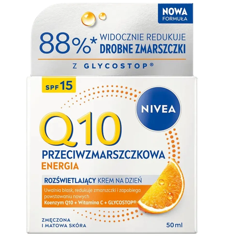 Nivea Q10 Przeciwzmarszczkowa Energia rozświetlający krem na dzień SPF15 50ml