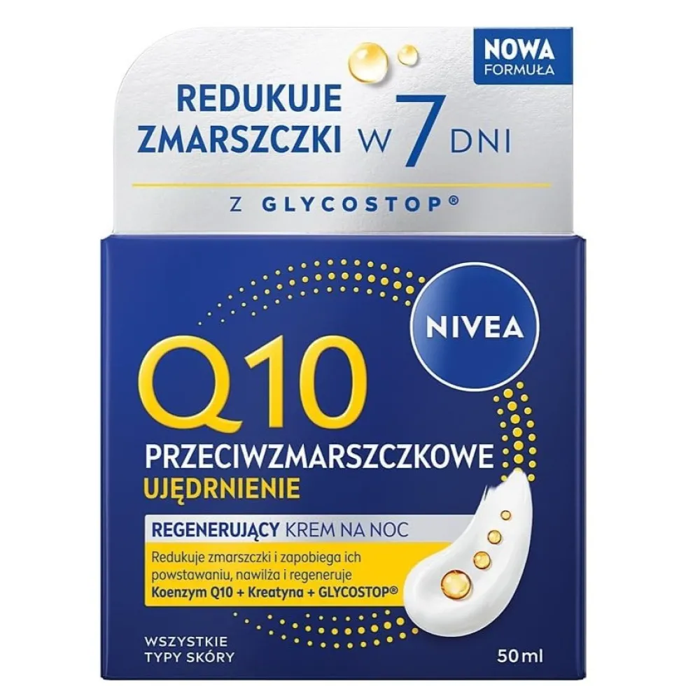 Nivea Q10 Przeciwzmarszczkowe ujędrnienie regenerujący krem na noc 50ml