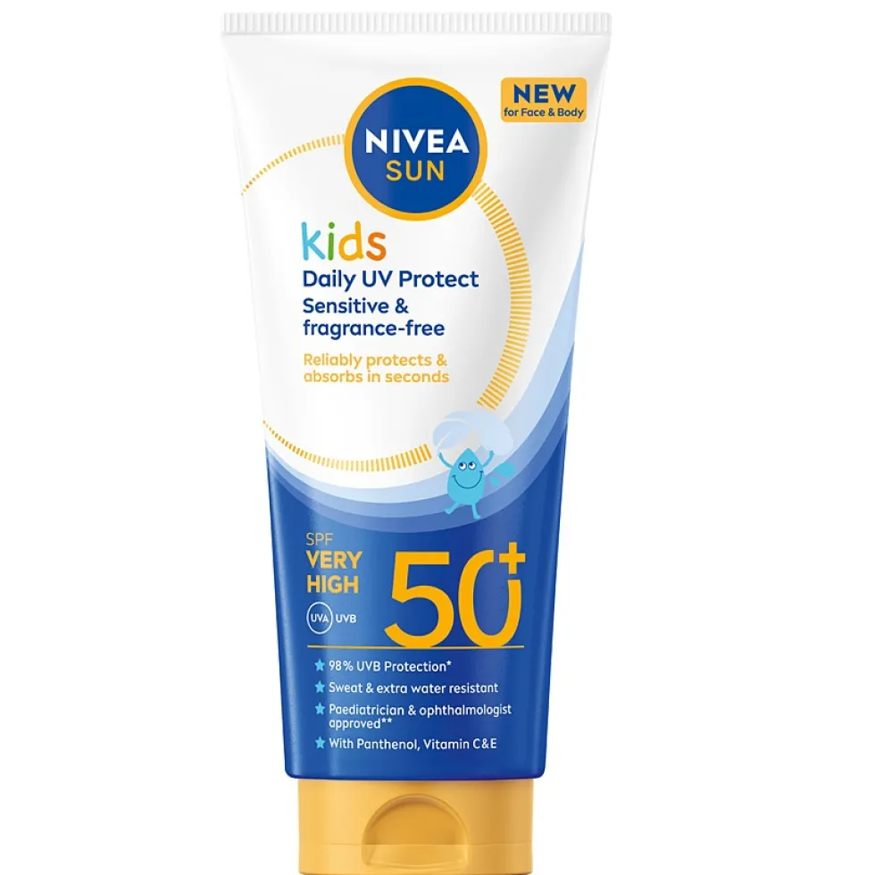 Nivea Sun Kids Daily UV Protect balsam do opalania dla dzieci do twarzy i ciała z bardzo wysoką ochroną SPF50+ 100ml