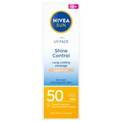 Nivea Sun UV Face Shine Control matujący krem do twarzy z wysoką ochroną SPF50 Light Tinted 50ml