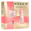 Nuxe Rose A L'infini Pink Fever zestaw łagodząca woda micelarna 3w1 100ml + różany balsam do ust 15g + suchy olejek regenerujący 50ml