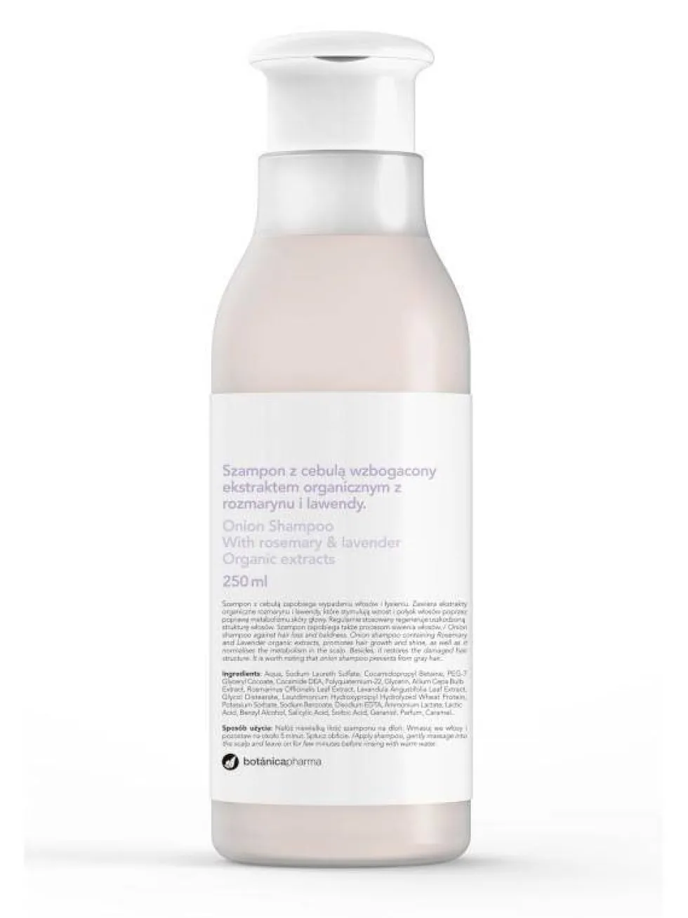 Onion Shampoo szampon do włosów z cebulą wzbogacony ekstraktem organicznym z rozmarynu i lawendy 250ml