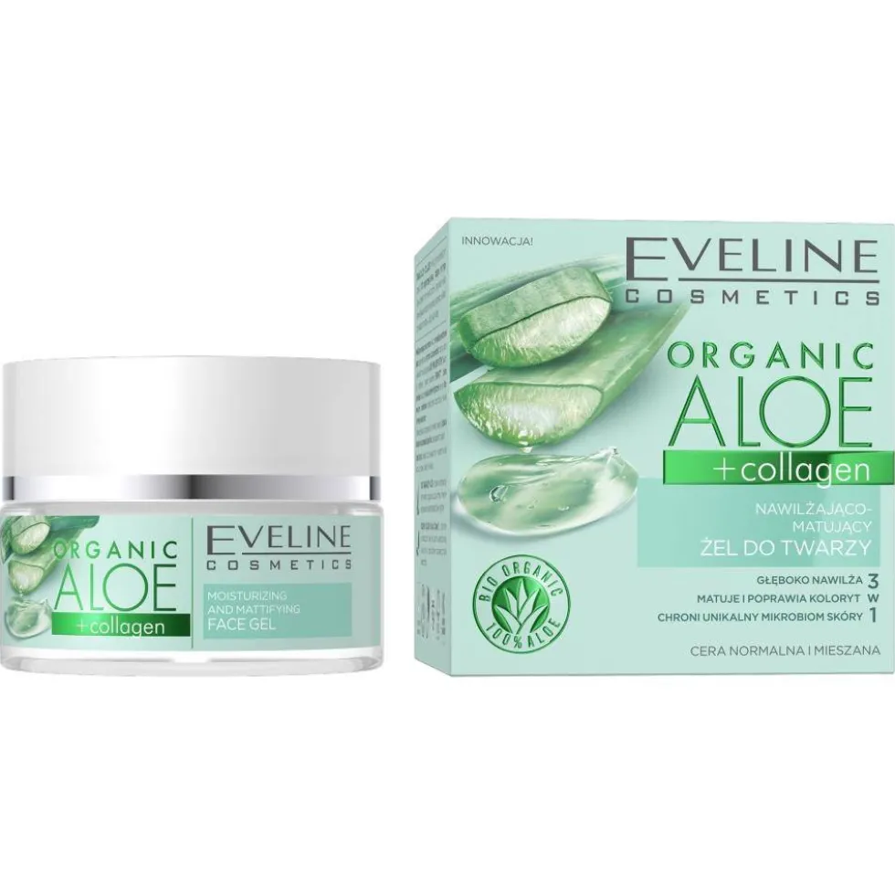 Organic Aloe + Collagen nawilżająco-matujący żel do twarzy 50ml