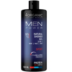 4organic Men Power naturalny żel pod prysznic 3w1 Sport 500ml