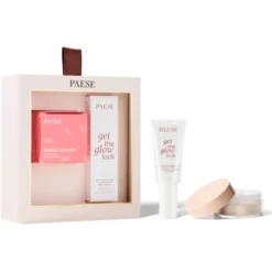Paese All About The Base 01 zestaw rozświetlający krem do twarzy 30ml + sypki puder jęczmienny 10g