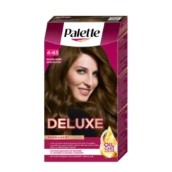 Palette Deluxe Oil-Care Color farba do włosów trwale koloryzująca z mikroolejkami 760 (4-65) Olśniewający Brąz