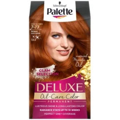 Palette Deluxe Oil-Care Color farba do włosów trwale koloryzująca z mikroolejkami 562 (7-77) Intensywna Lśniąca Miedź