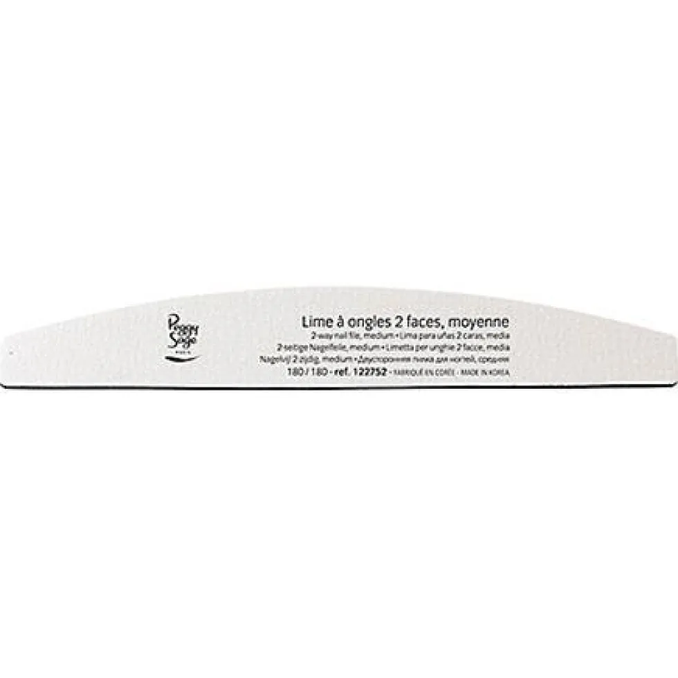 Peggy Sage 2-Way Nail File Medium pilnik do paznokci dwustronny 180/180 półksiężyc 1szt