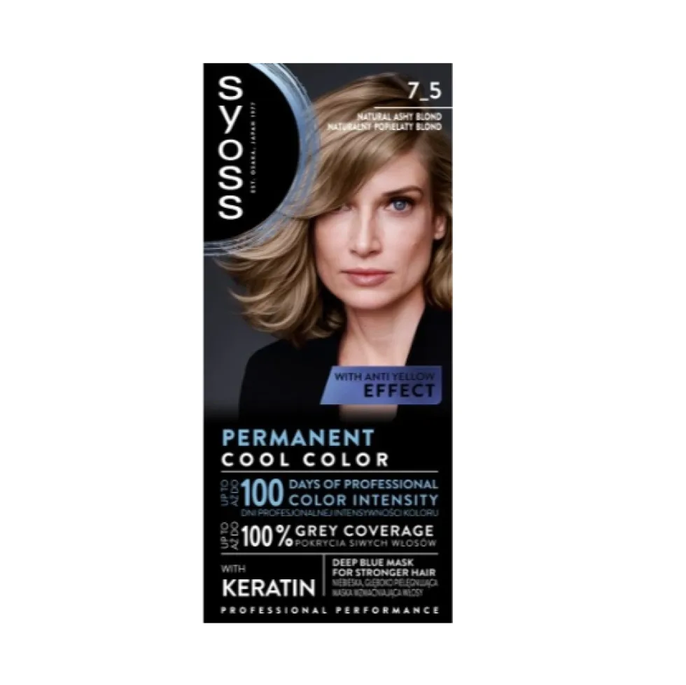 Permanent Coloration farba do włosów trwale koloryzująca 7_5 Naturalny Popielaty Blond