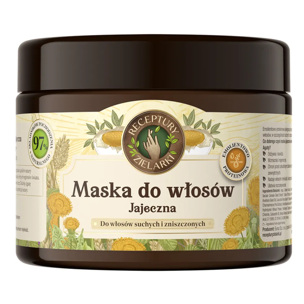 Receptury Zielarki Maska jajeczna do włosów suchych i zniszczonych 300ml