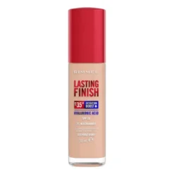 Rimmel Lasting Finish 35H silnie nawilżający i długotrwale kryjący podkład do twarzy z filtrem SPF20 010 Rose Ivory 30ml
