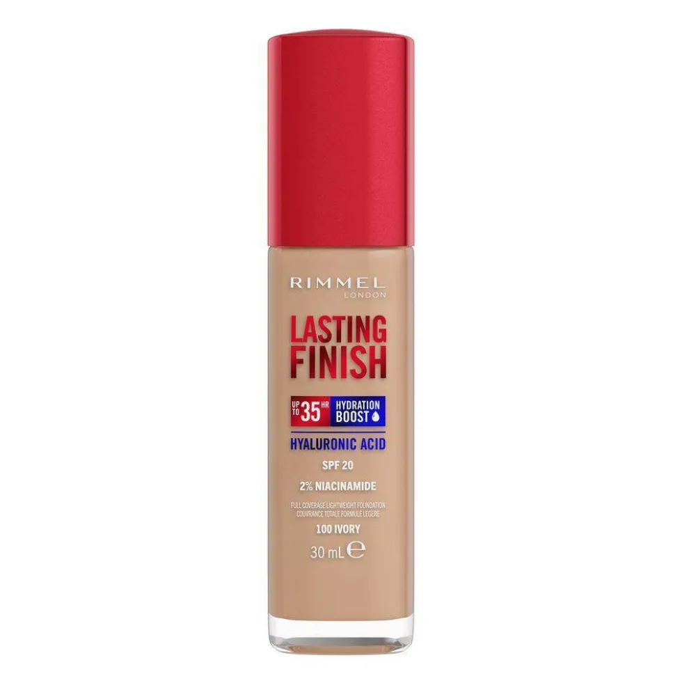 Rimmel Lasting Finish 35H silnie nawilżający i długotrwale kryjący podkład do twarzy z filtrem SPF20 100 Ivory 30ml