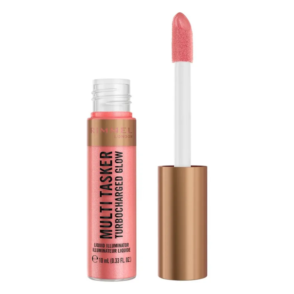 Rimmel Multi Tasker Turbocharged Glow rozświetlający róż w płynie 002 Rosy Rebel 10ml