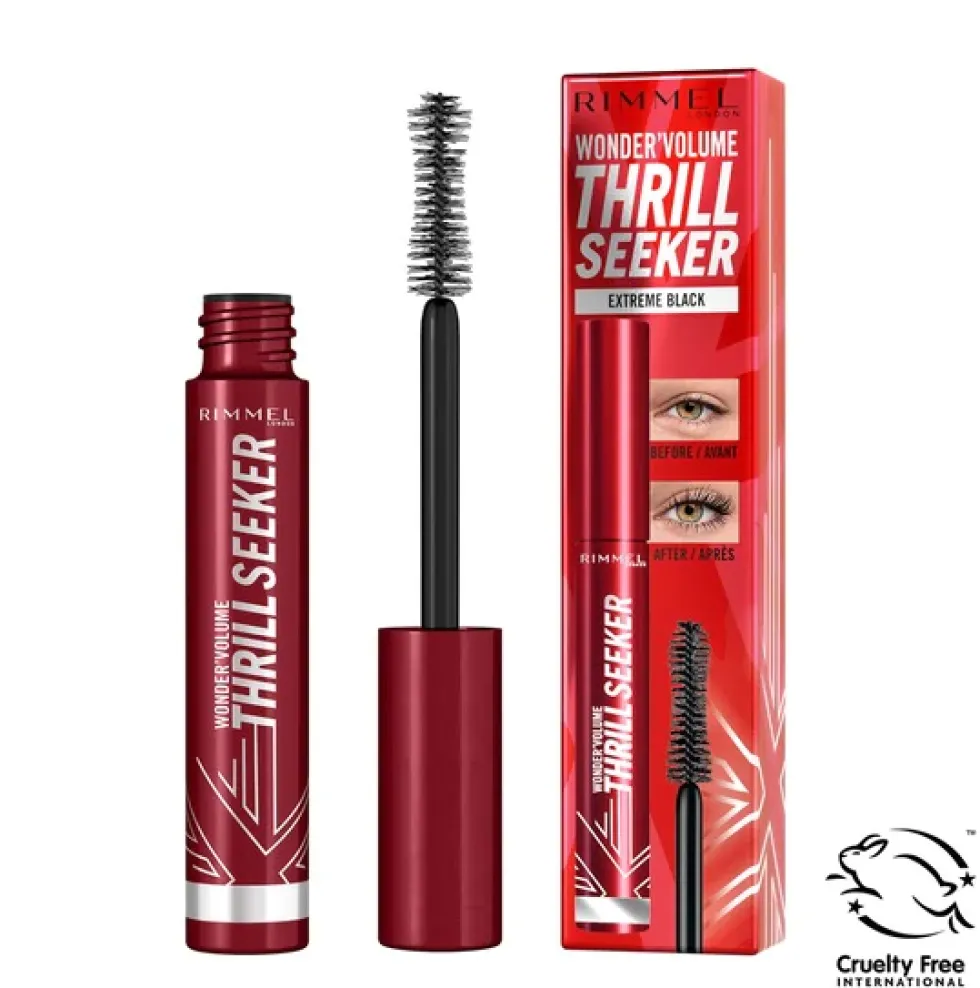 Rimmel Wonder Volume Thrill Seeker wydłużający i zwiększający objętość tusz do rzęs 001 Black 8ml