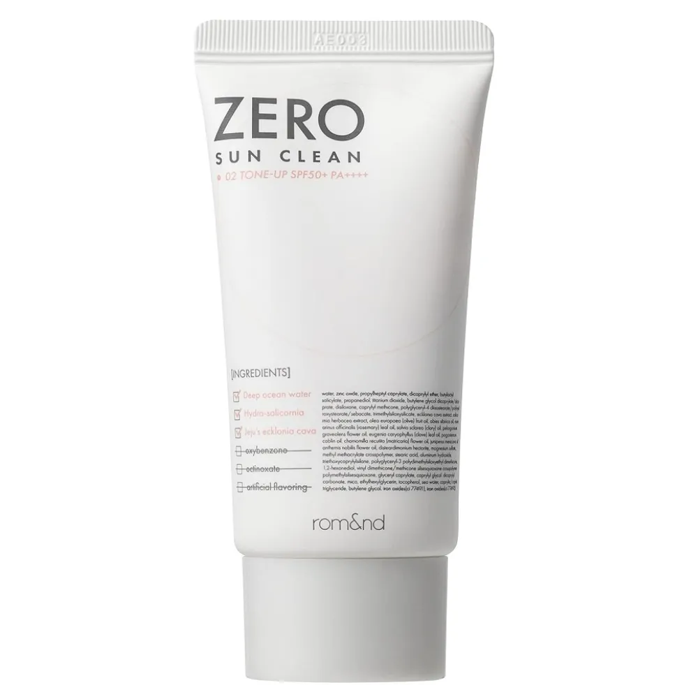 Rom&nd Zero Sun Clean krem przeciwsłoneczny do twarzy SPF50+ PA++++ 02 Tone Up 50ml
