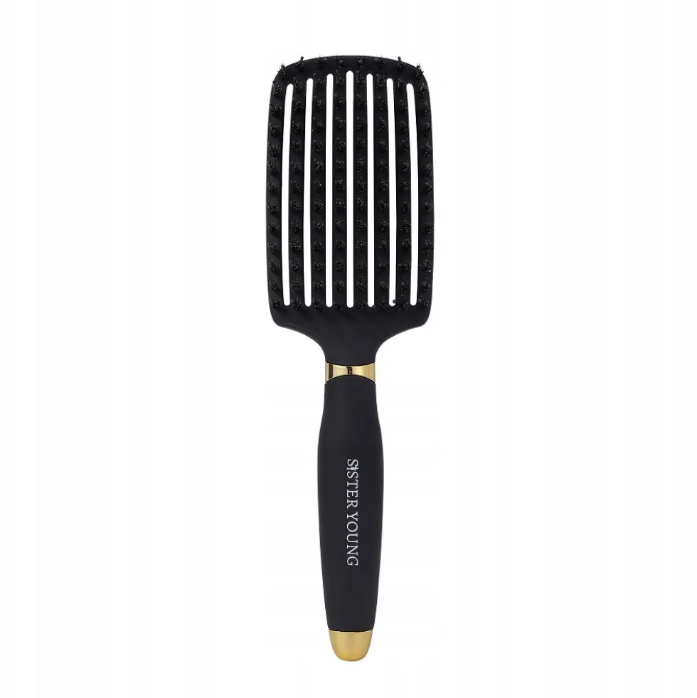 Sister Young Ovia Hair Brush szczotka do włosów z włosiem dzika Black