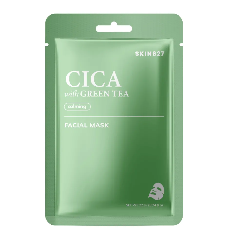 SKIN627 Cica with Green Tea kojąca maska w płachcie 22ml