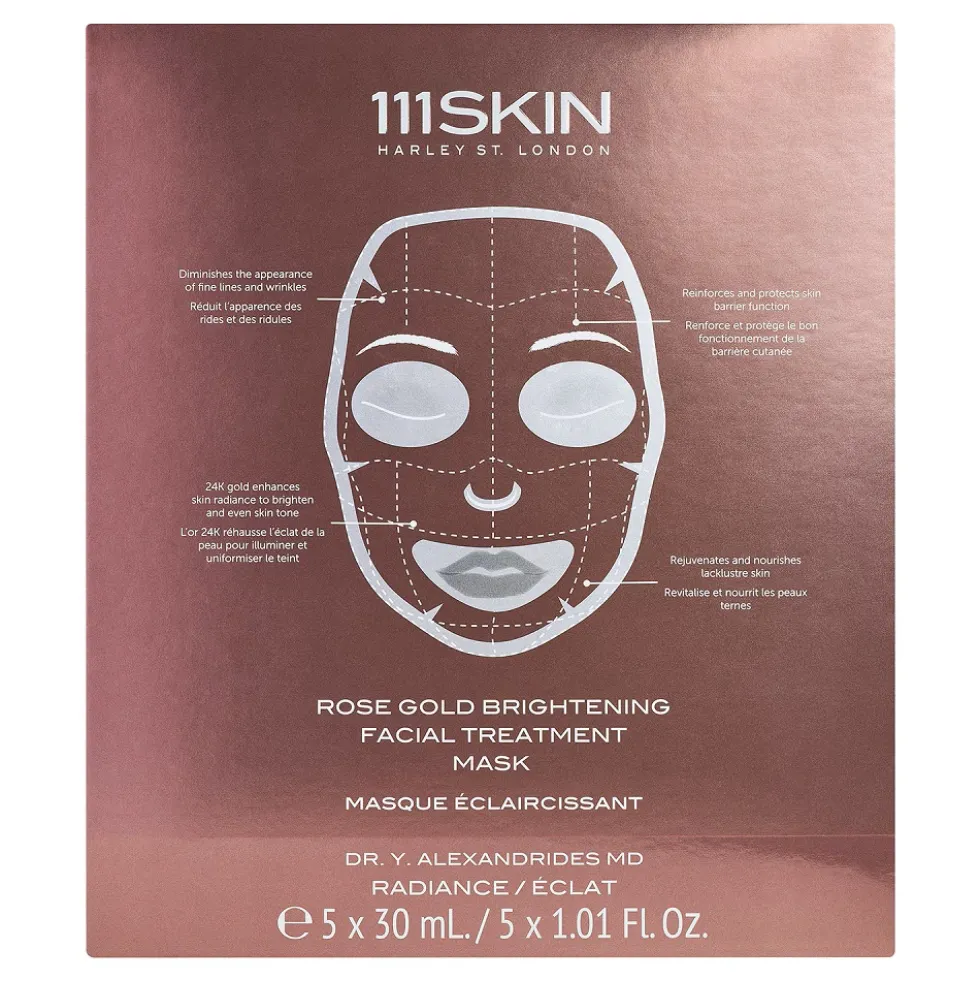 111Skin Rose Gold rozświetlająca maseczka w płachcie 5x30ml