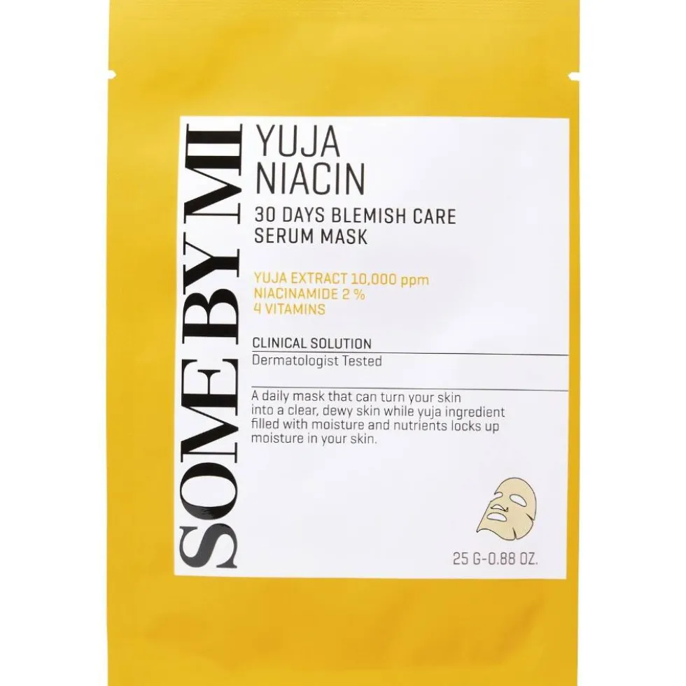 Some By Mi Yuja Niacin Blemish Care Serum Mask rozjaśniająca maska-serum w płachcie 25g