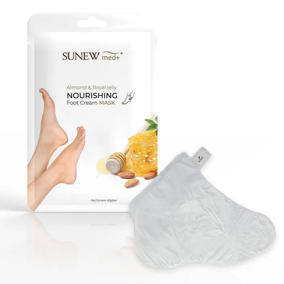 SunewMed+ Nourishing Foot Cream Mask nawilżająca maska do stóp w formie skarpetek Migdał i Mleczko Pszczele