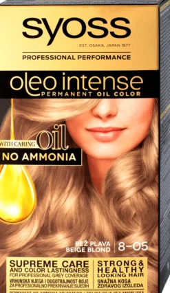 Syoss Oleo Intense farba do włosów trwale koloryzująca z olejkami 8-05 Beżowy Blond