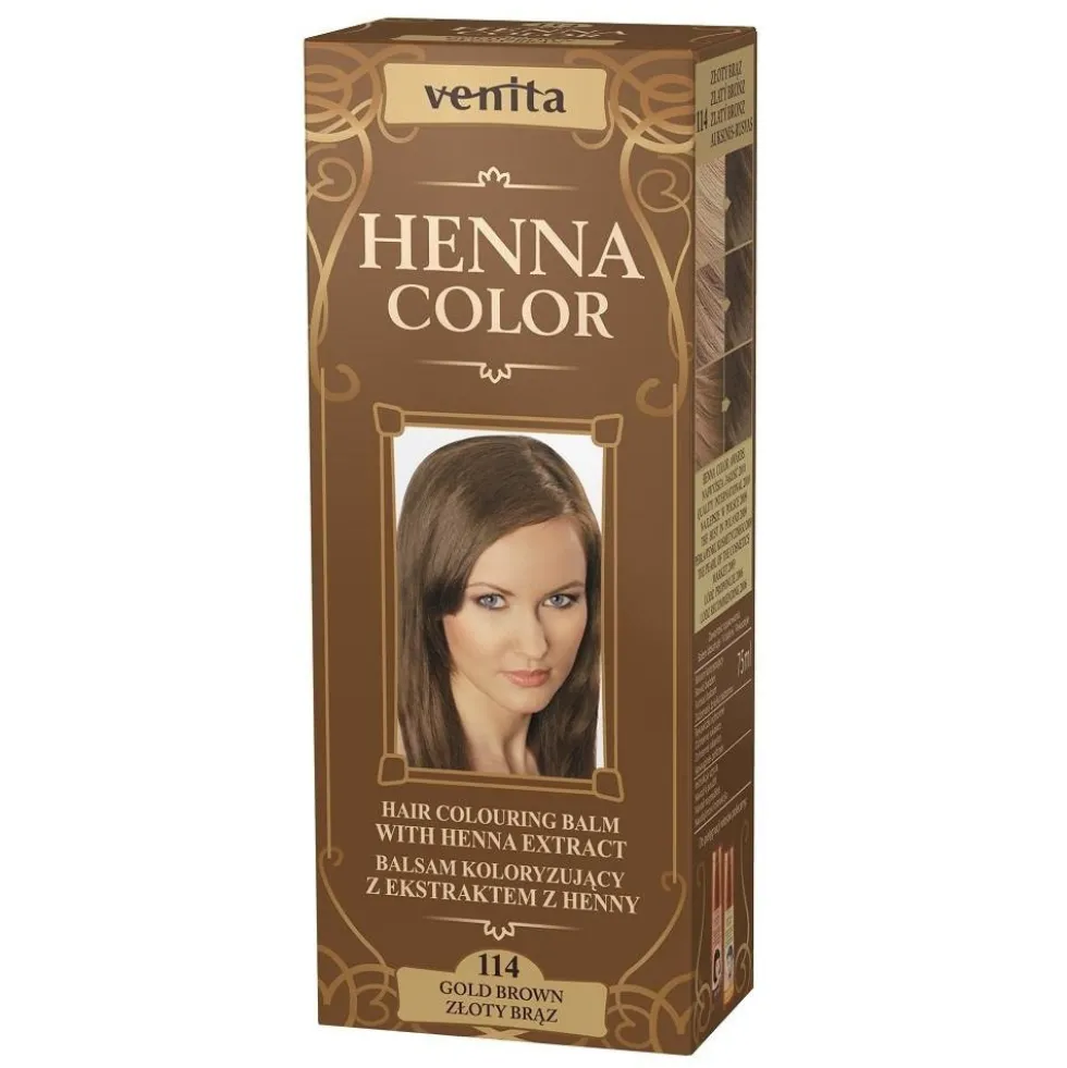Venita Henna Color balsam koloryzujący z ekstraktem z henny 114 Złoty Brąz 75ml