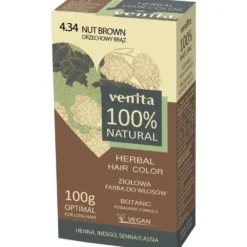 Venita Herbal Hair Color ziołowa farba do włosów 4.34 Orzechowy Brąz 100g