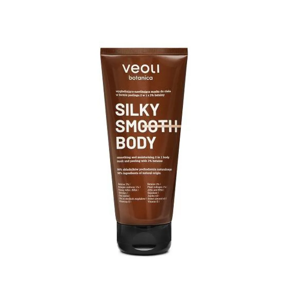 Veoli Botanica Silky Smooth Body wygładzająco-nawilżająca maska do ciała w formie peelingu 180ml