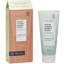 VOESH Sugar Scrub + Bubble Wash cukrowy peeling myjący do ciała i skóry głowy Rainforest Mist 210g