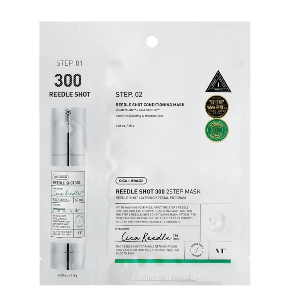 VT Cosmetics Reedle Shot 300 2Step Mask dwuetapowy zabieg z technologią mikroigieł 26.5g