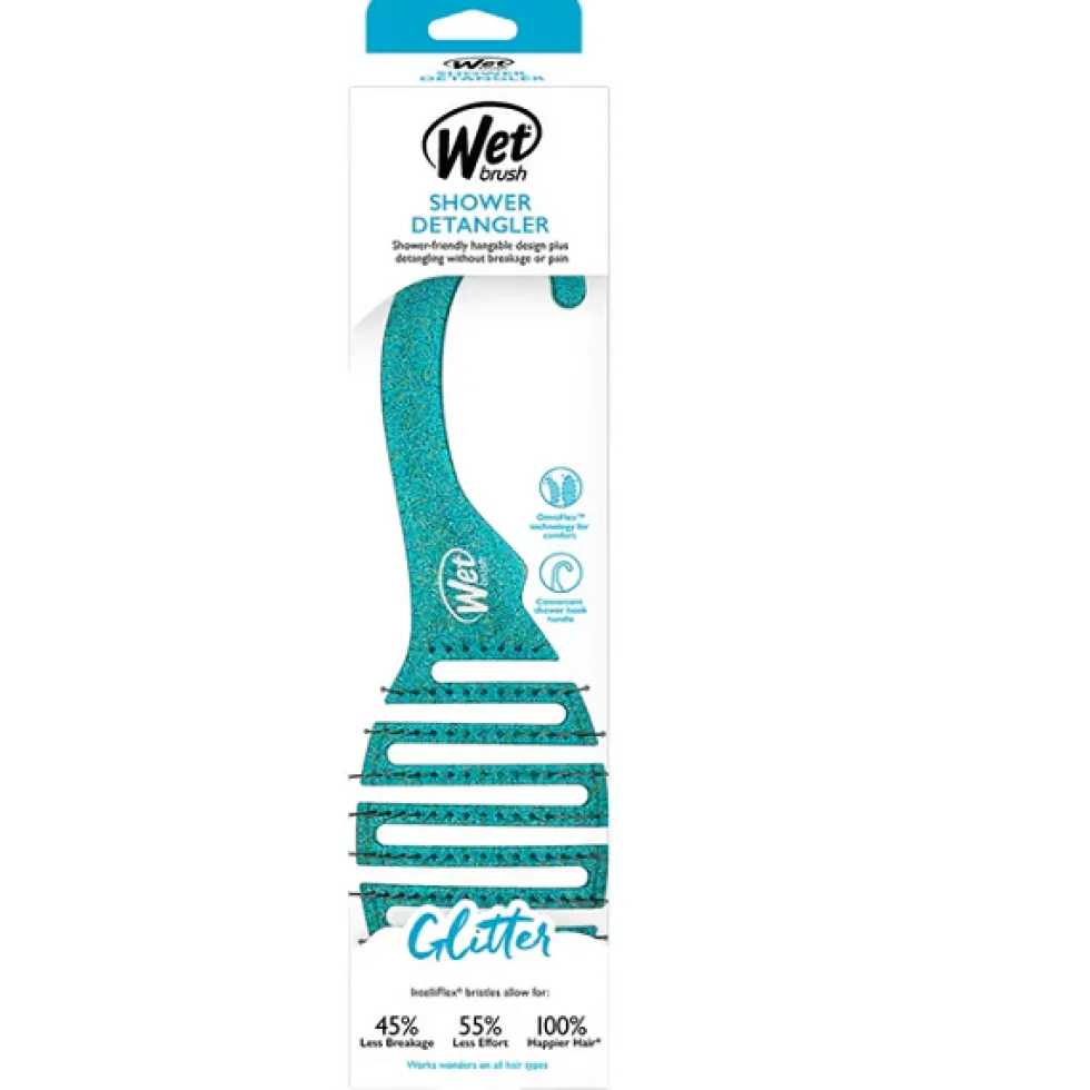 Wet Brush Shower Detangler szczotka do rozczesywania włosów pod prysznicem Teal Glitter