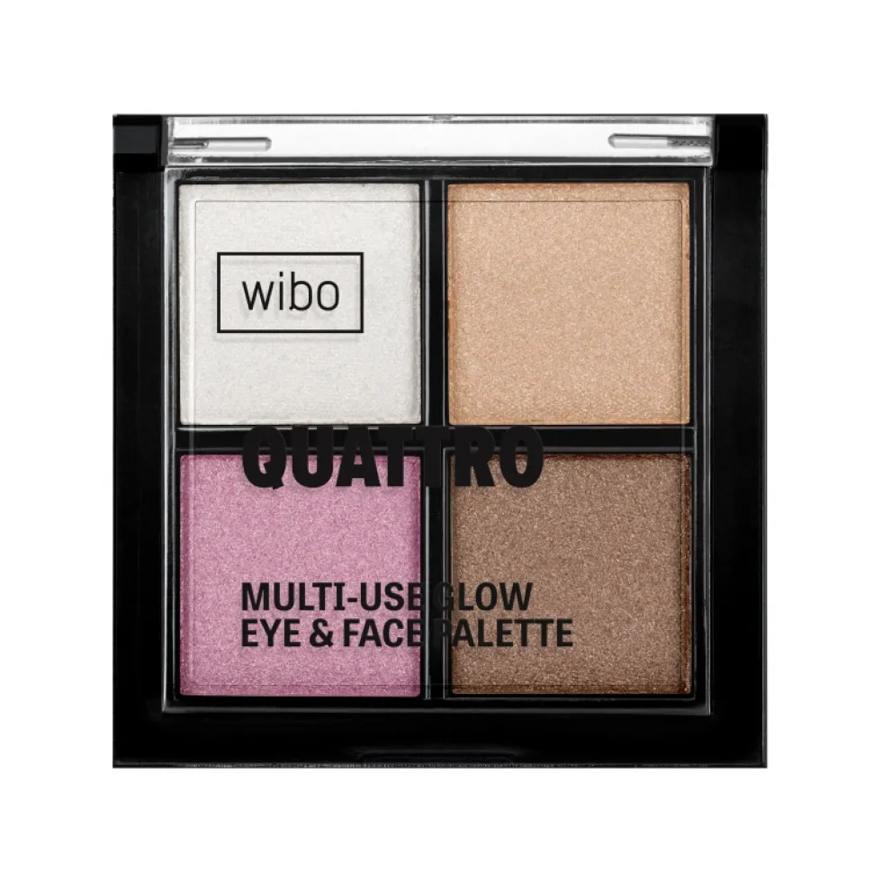 Wibo Quattro Multi-Use Glow Palette wielozadaniowa paleta rozświetlająca do twarzy i ciała 6g