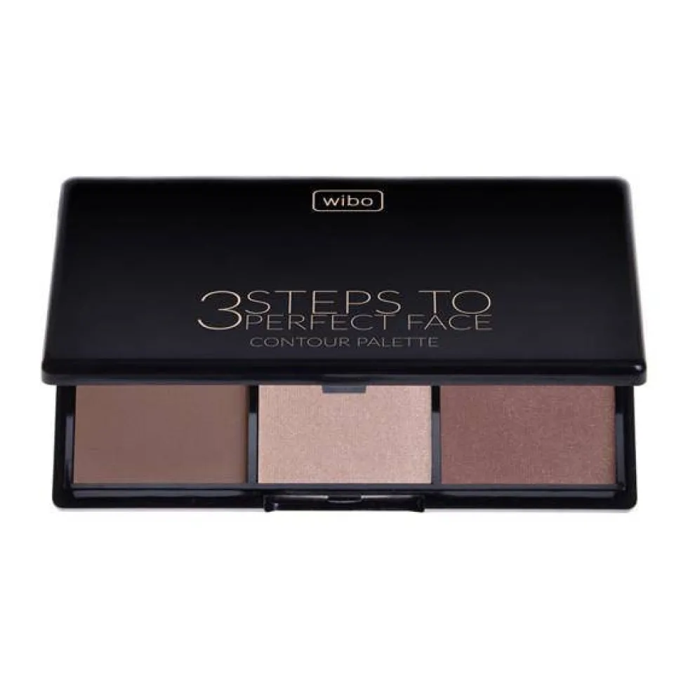 Wibo 3 Steps To Perfect Face Contour Palette paleta do konturowania twarzy Dark 10g