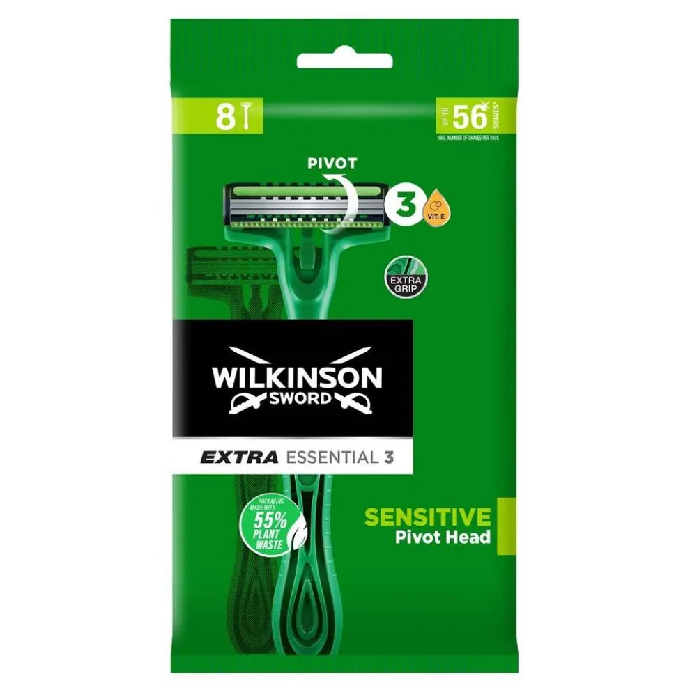 Wilkinson Extra Essential 3 Sensitive jednorazowe maszynki do golenia dla mężczyzn 8szt
