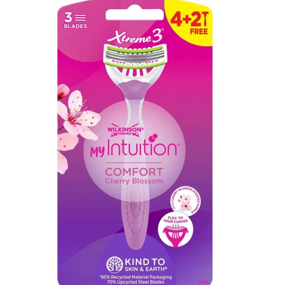 Wilkinson My Intuition Xtreme3 Comfort Cherry Blossom jednorazowe maszynki do golenia dla kobiet 6szt