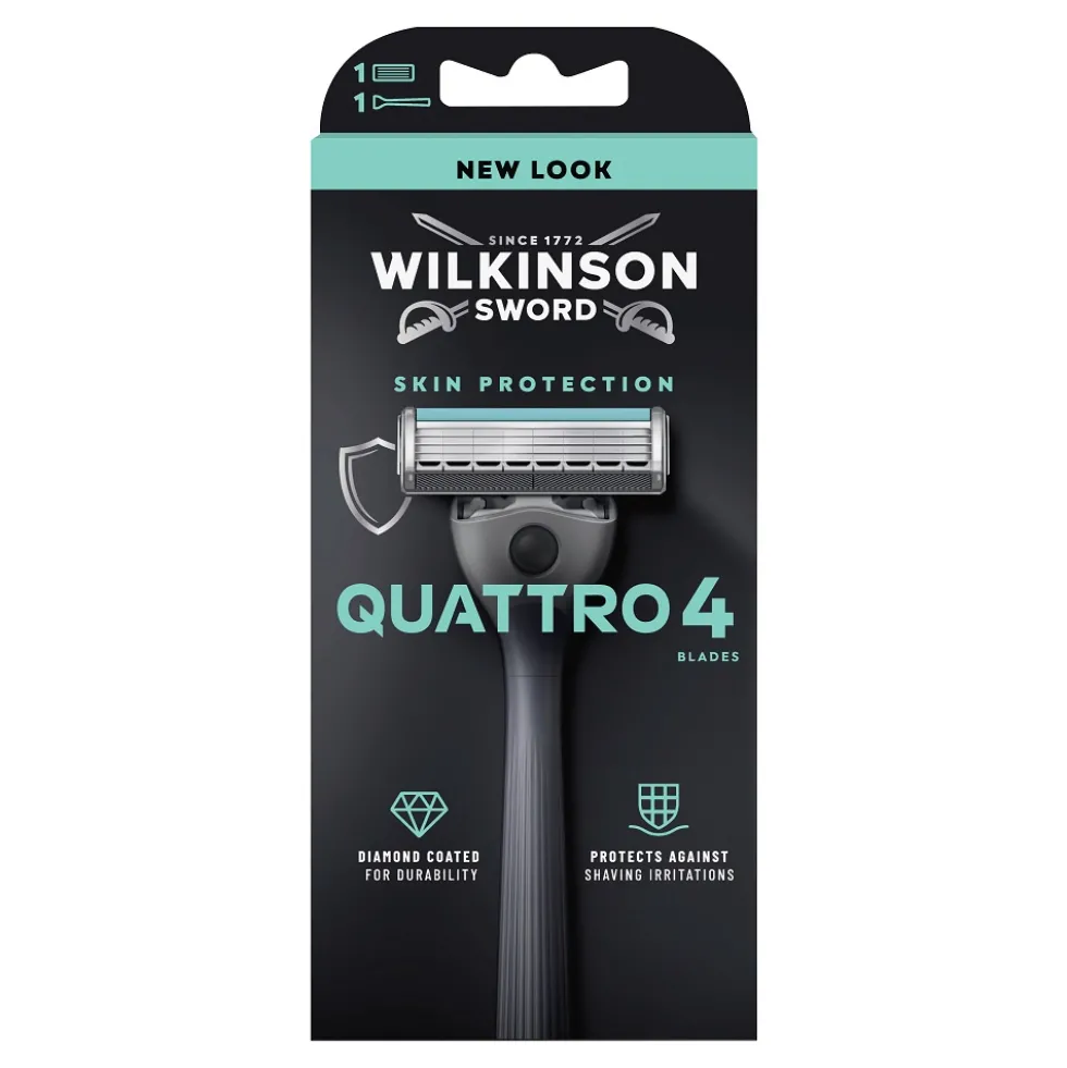 Wilkinson Quattro 4 Skin Protection maszynka do golenia z 4 ostrzami i 5 wkładów