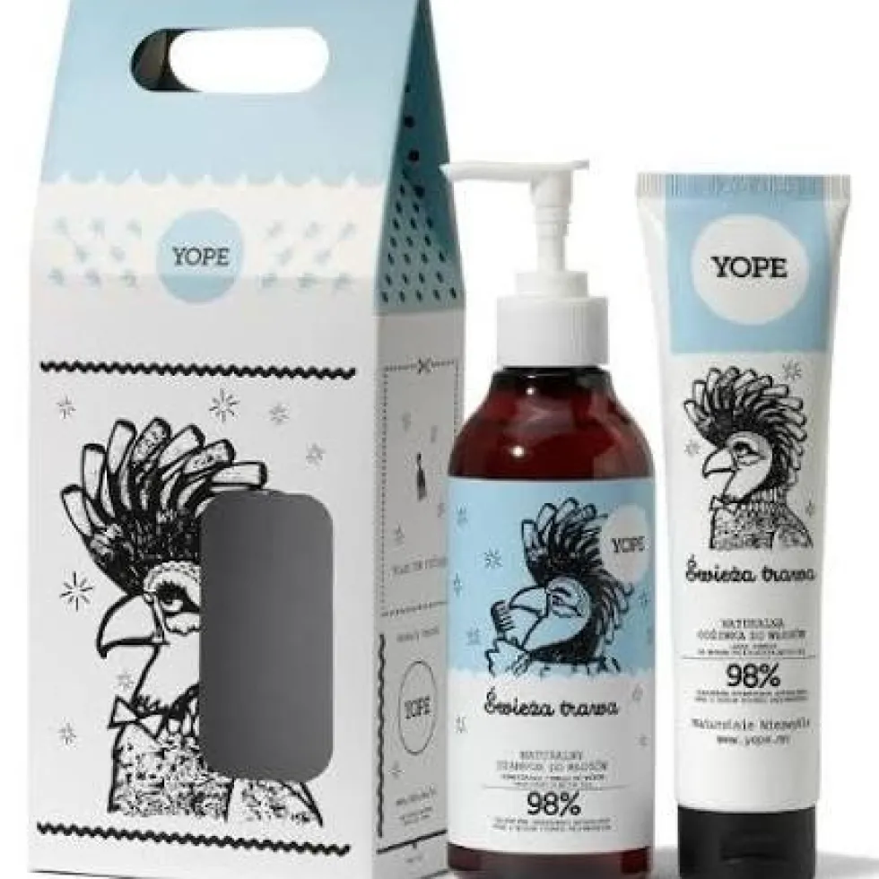 Yope Naturalny szampon do włosów Świeża Trawa 300ml + odżywka do włosów Świeża Trawa 170ml