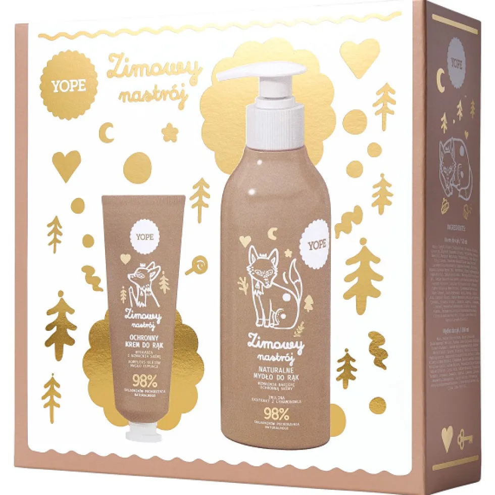 Yope Zimowy Nastrój zestaw naturalne mydło do rąk 300ml + ochronny krem do rąk 50ml
