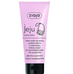 Ziaja Jeju białe mydło do twarzy przeciw sebum z nutą mango kokosa i papai 75ml