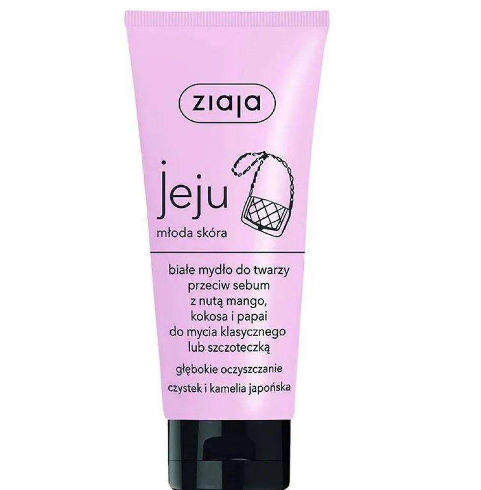 Ziaja Jeju białe mydło do twarzy przeciw sebum z nutą mango kokosa i papai 75ml