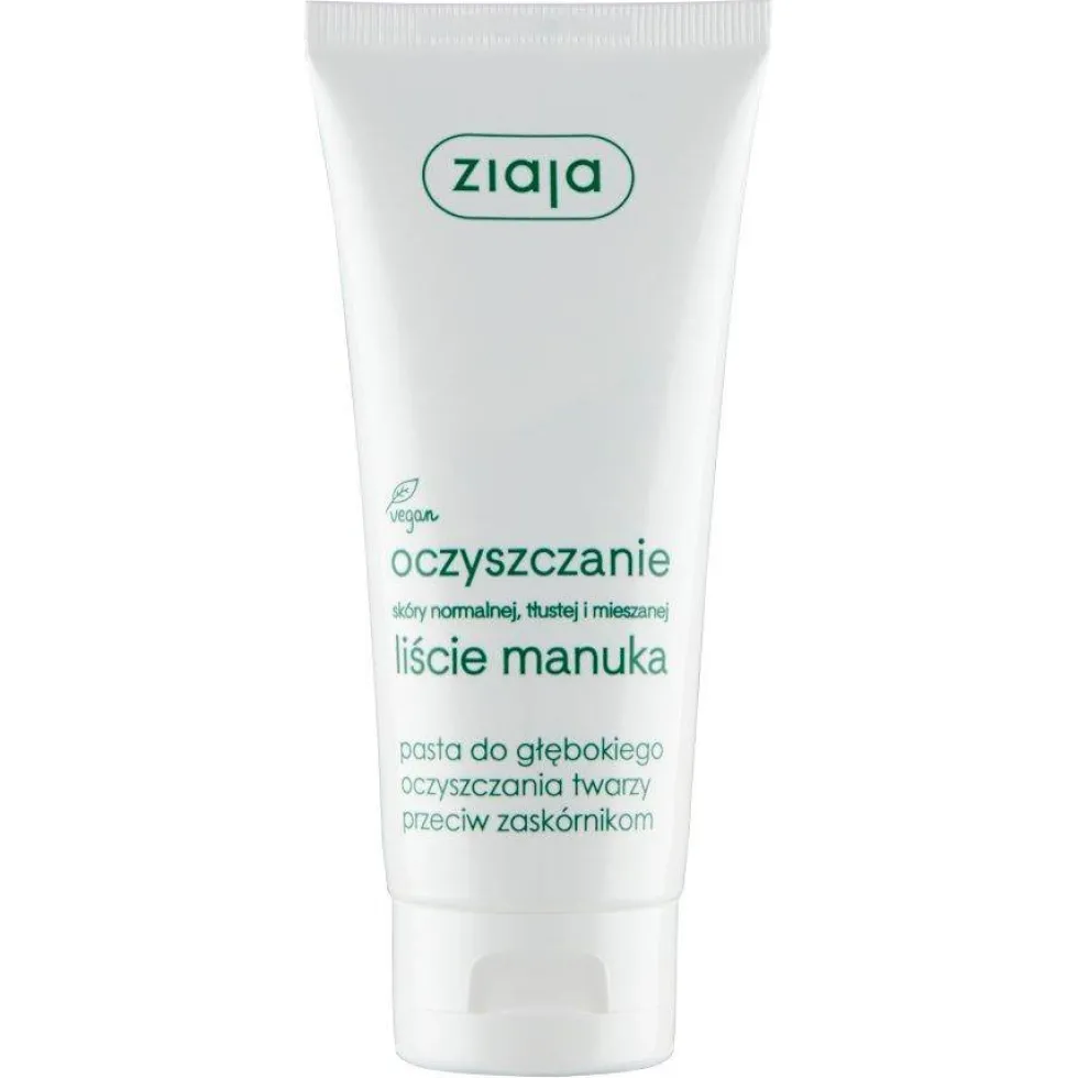 Ziaja Liście Manuka Oczyszczanie pasta do głębokiego oczyszczania twarzy przeciw zaskórniakom 75ml